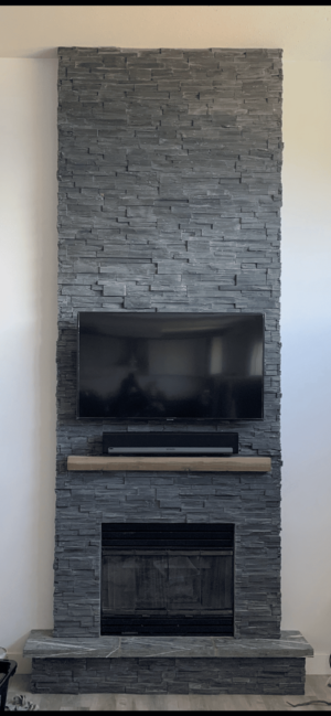 Indoor Stone Fireplace, Okanagan