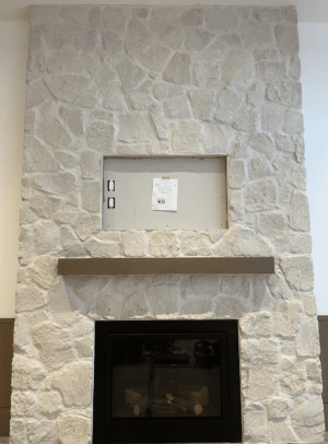 Kelowna Limestone Fireplace